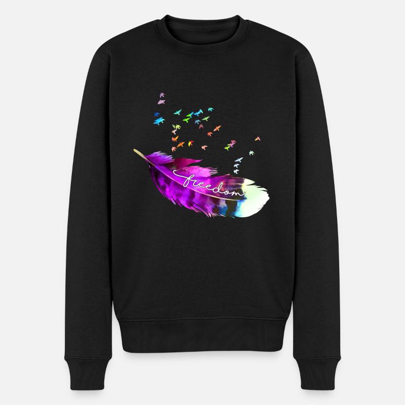 feather 10 - Männer Premium Bio Pullover - Schwarz