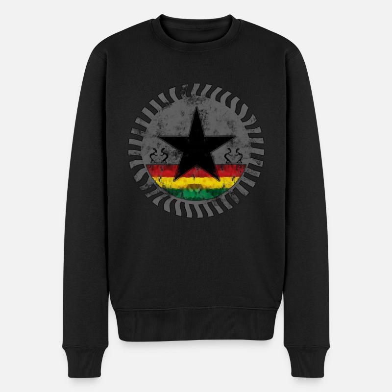 roots reggae star - Männer Premium Bio Pullover - Schwarz