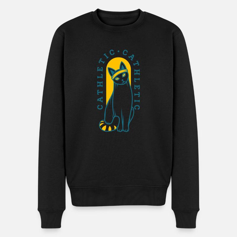 Gymnastique Ninja Chat Sportif Kathleth Drôle - Pull Premium bio Homme - noir