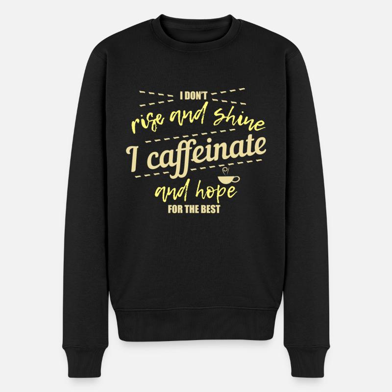 Koffein - Männer Premium Bio Pullover - Schwarz