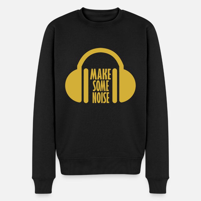 Kopfhörer - Männer Premium Bio Pullover - Schwarz