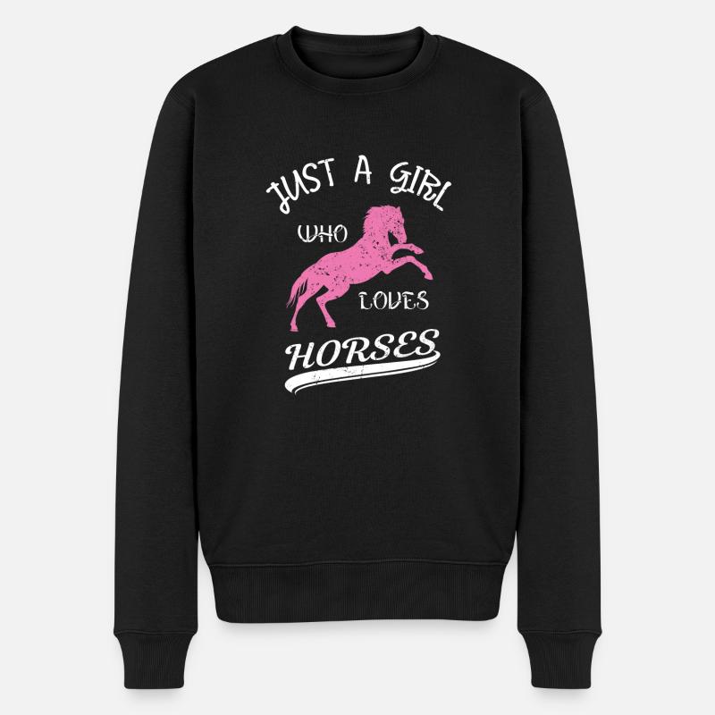 Amoureux des chevaux - Pull Premium bio Homme - noir