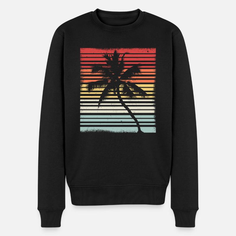 Kokosnuss Retro Vintage Cooles Geschenk - Männer Premium Bio Pullover - Schwarz