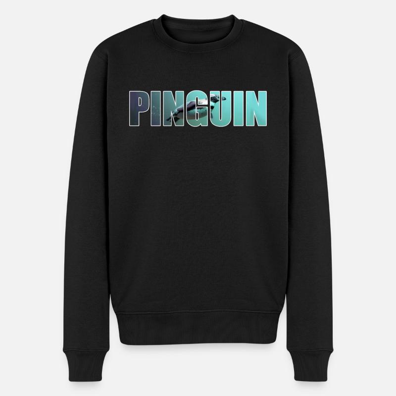 Pinguin - Männer Premium Bio Pullover - Schwarz