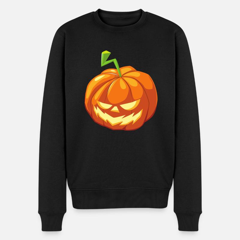 Kürbis Halloween - Männer Premium Bio Pullover - Schwarz