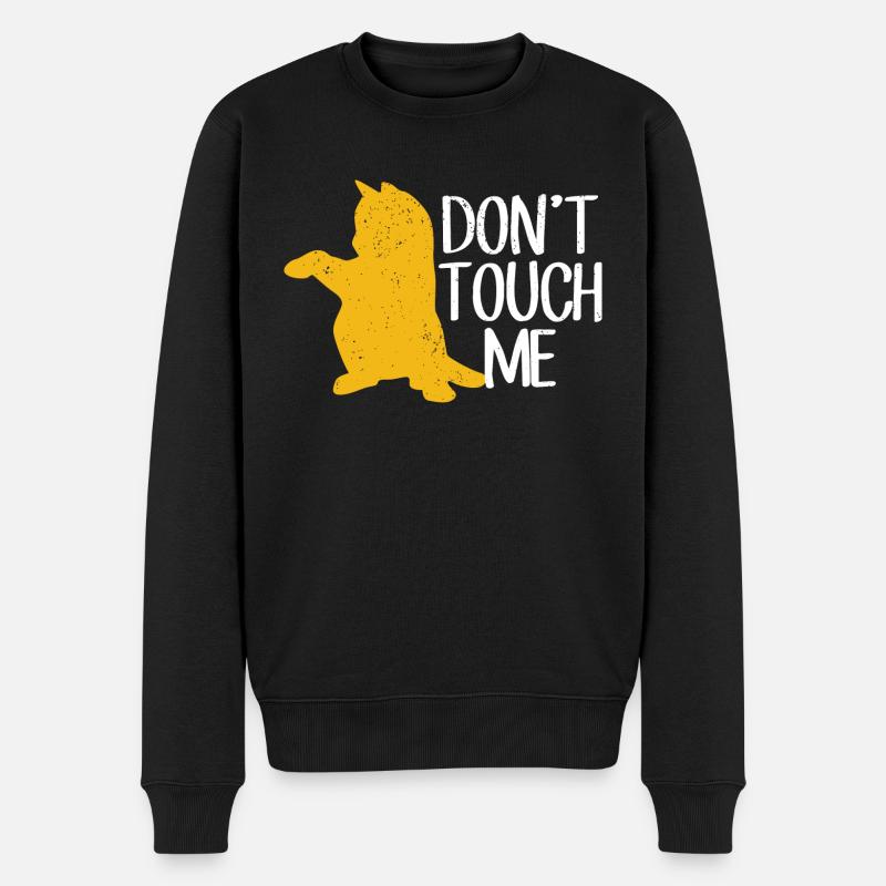 Don't touch me Katze Kätzchen - Männer Premium Bio Pullover - Schwarz