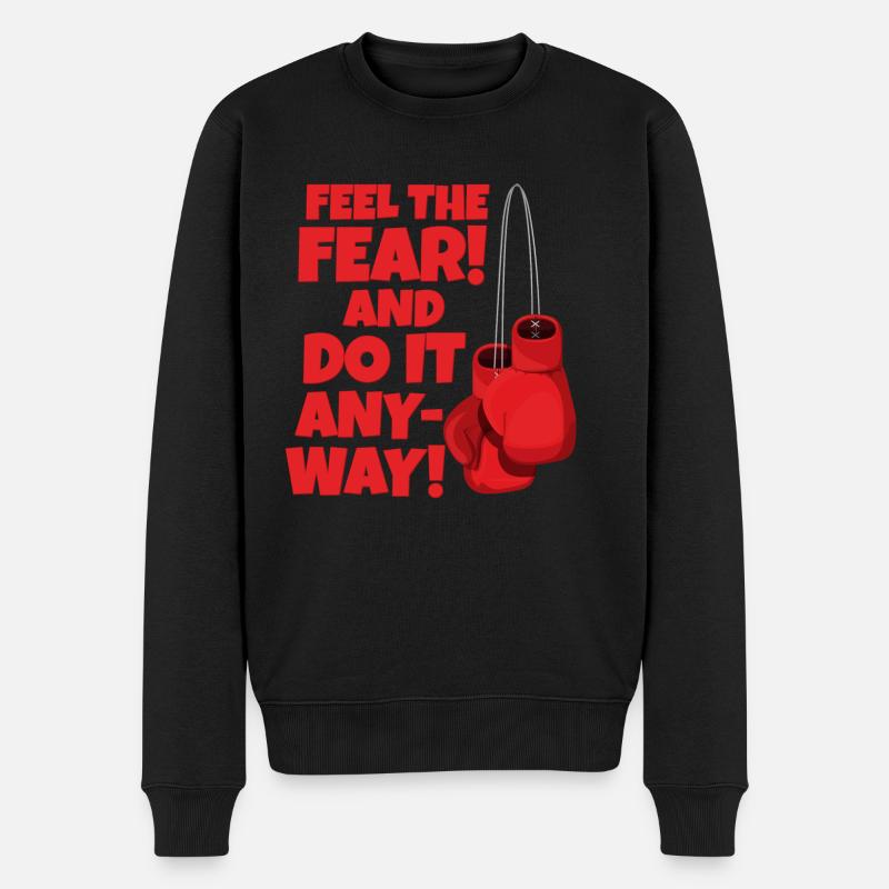 Fell the fear, Boxen - Männer Premium Bio Pullover - Schwarz
