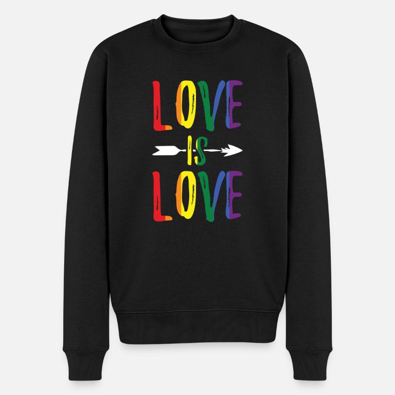 LGBT Liebe ist Liebe Symbol - Männer Premium Bio Pullover - Schwarz