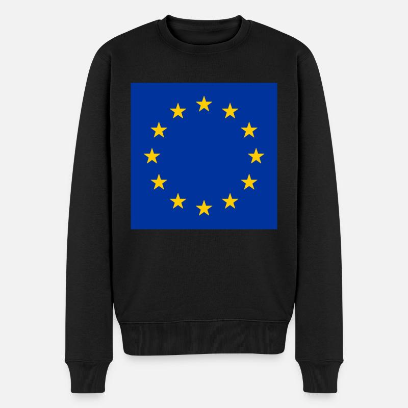 Europa Flagge EU - Männer Premium Bio Pullover - Schwarz