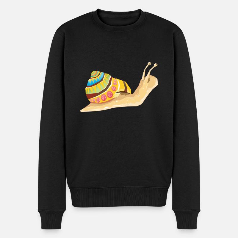 Schnecke - Männer Premium Bio Pullover - Schwarz