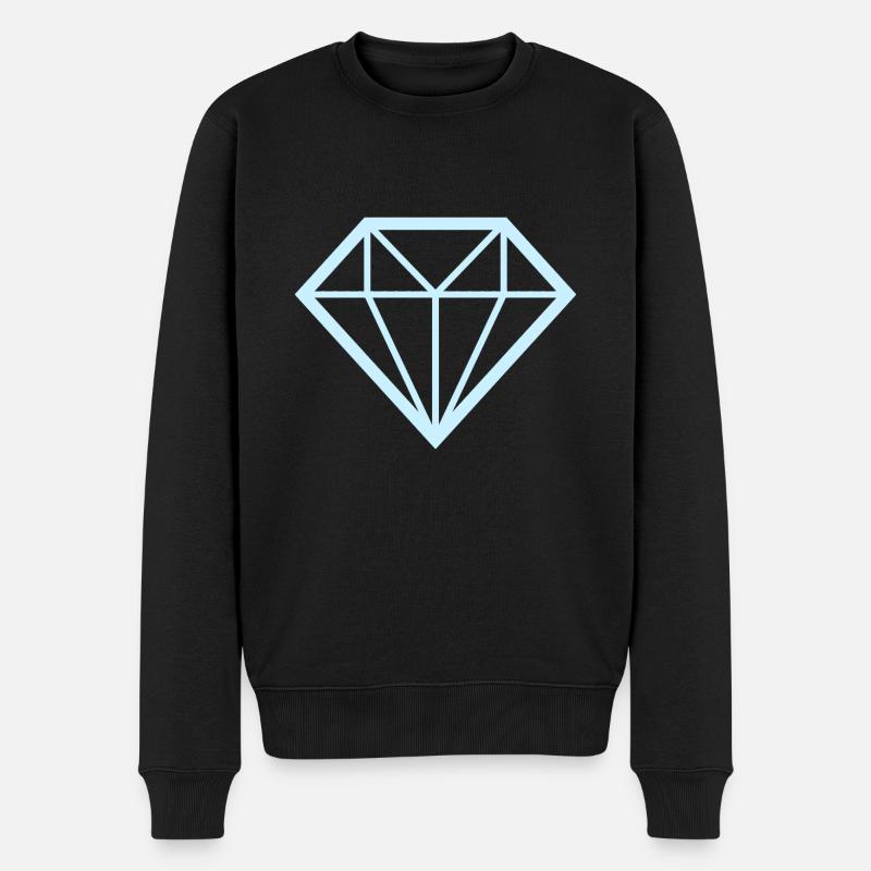 Diamant Geometrie Linien - Männer Premium Bio Pullover - Schwarz