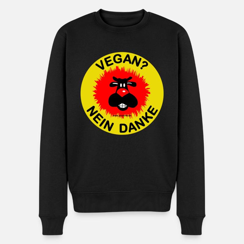 Vegan? Nein Danke - Männer Premium Bio Pullover - Schwarz