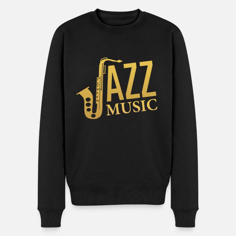 Jazz Music - Männer Premium Bio Pullover - Schwarz