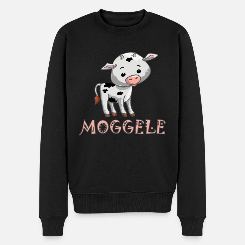 Mogglee - petit veau - Pull Premium bio Homme - noir