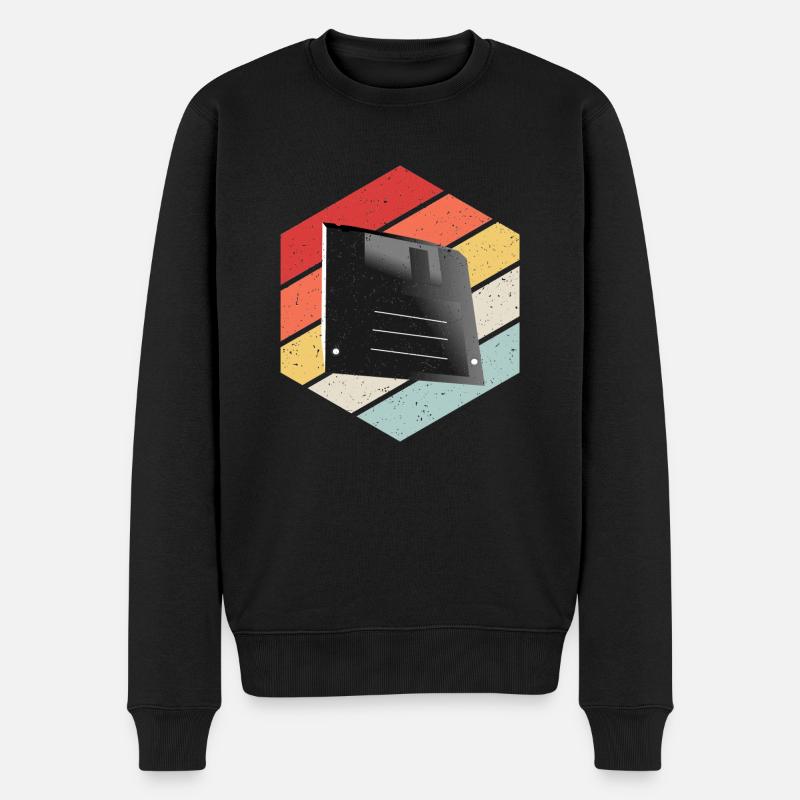 Diskette Floppy Disk - Men's Premium Organic Jumper - black