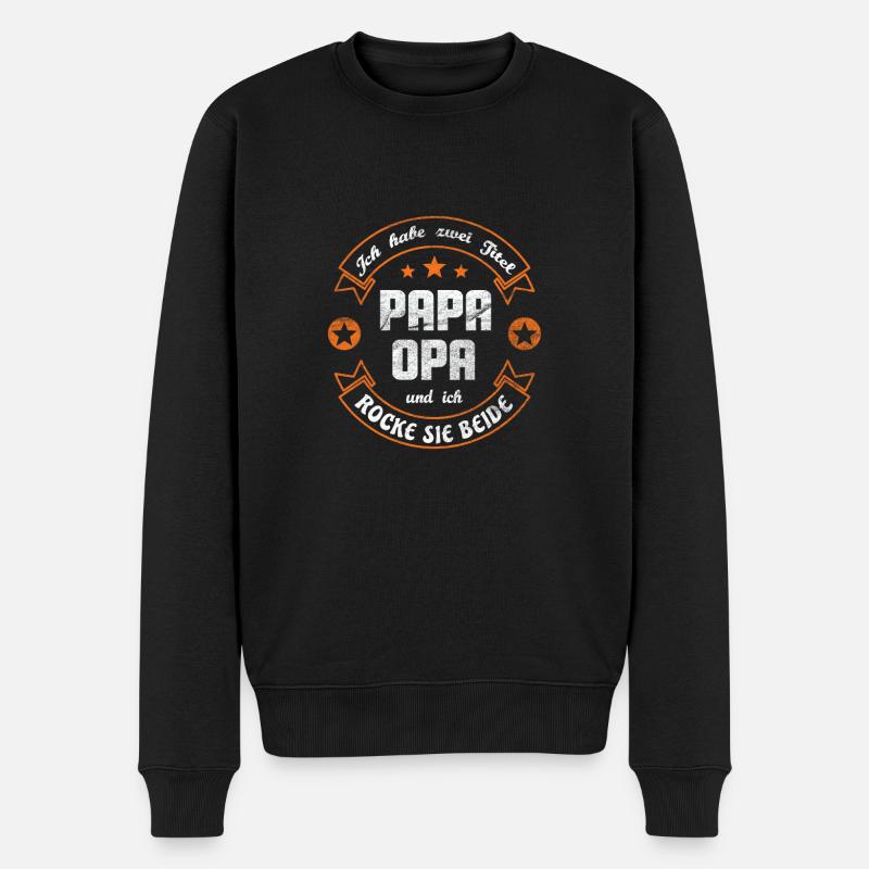 Papa Opa - Männer Premium Bio Pullover - Schwarz