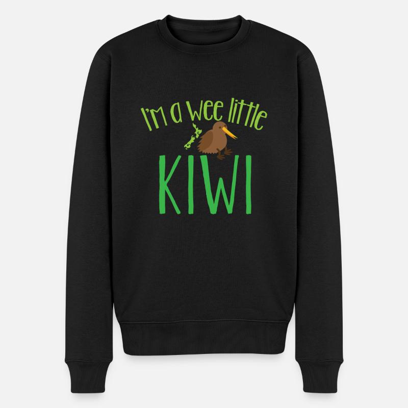 Kleine Kiwi mit Neuseeland - Männer Premium Bio Pullover - Schwarz