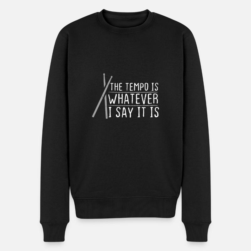 Drummer Schlagzeuger Tempo - Männer Premium Bio Pullover - Schwarz