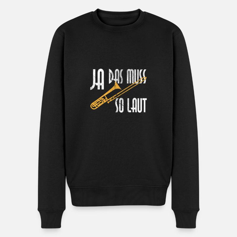 Posaune Blasmusik - Männer Premium Bio Pullover - Schwarz
