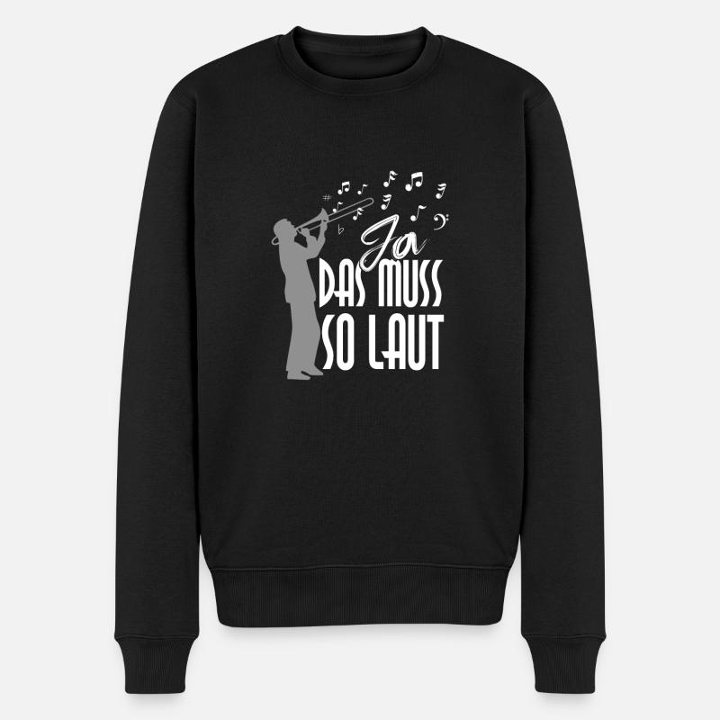 Posaune Blasmusik - Männer Premium Bio Pullover - Schwarz