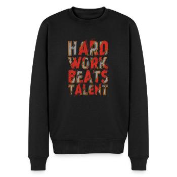 Le travail acharné bat le talent - Pull Premium bio Homme - noir - Devant - Nico (187cm)