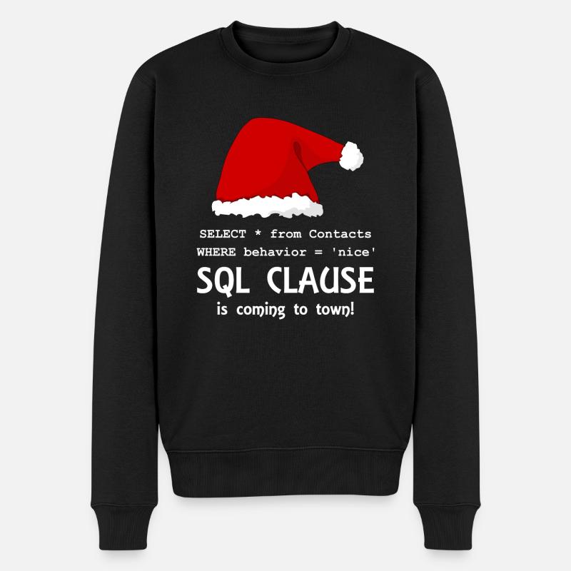Sql Clause is coming to town! - White - Men's Premium Organic Jumper - black