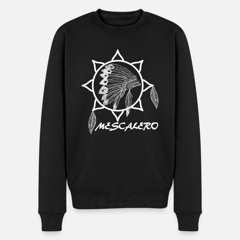 Mescalero Apache Indien - Blanc - Pull Premium bio Homme - noir