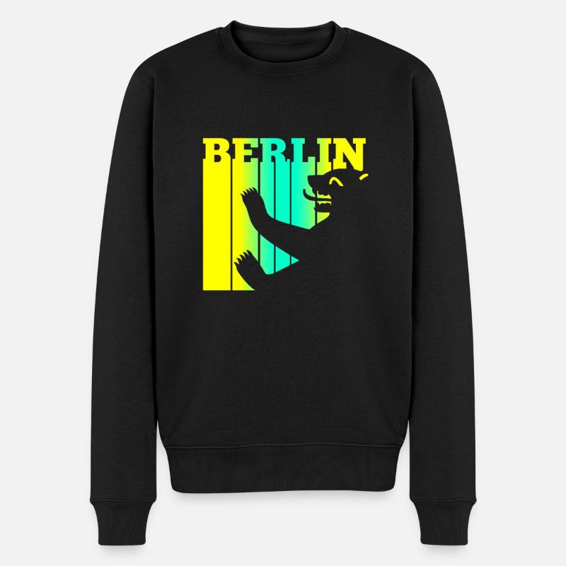 Berliner Bär - Männer Premium Bio Pullover - Schwarz