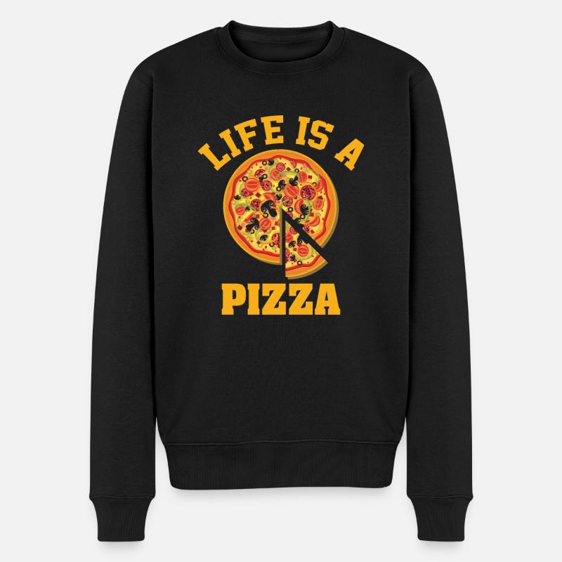 Life Is A Pizza - Pull Premium bio Homme - noir