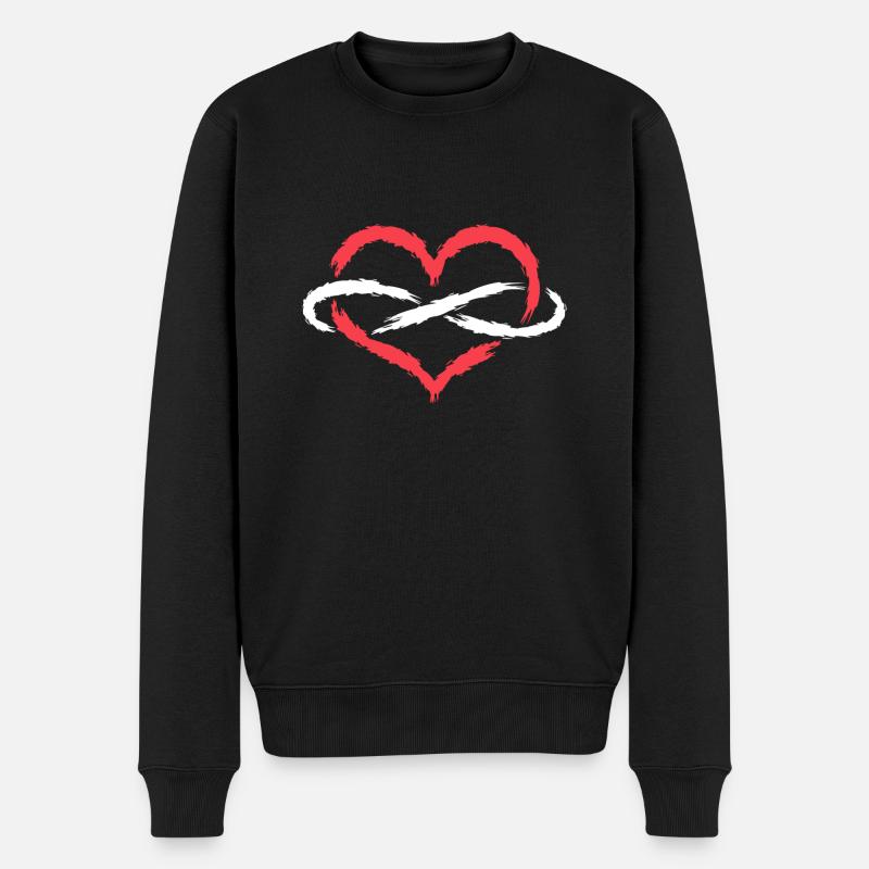 Coeur infini sans fin - Pull Premium bio Homme - noir