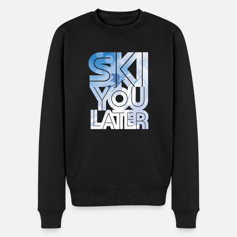 Vous skier plus tard - Pull Premium bio Homme - noir
