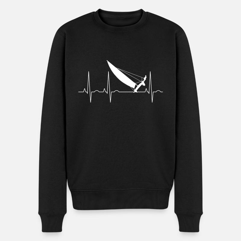 Kat - Puls / Frequenz - Männer Premium Bio Pullover - Schwarz