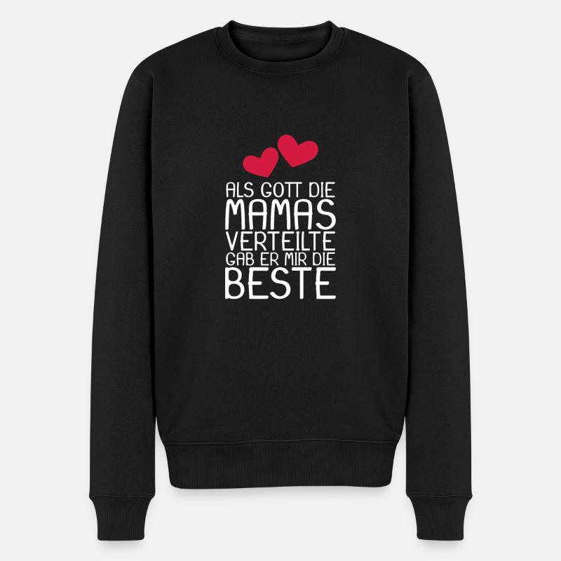Als Gott die Mamas verteilte gab er mir die Beste - Männer Premium Bio Pullover - Schwarz