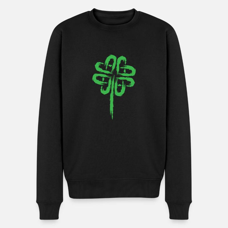 Kleeblatt Symbol Keltische Symbole - Männer Premium Bio Pullover - Schwarz