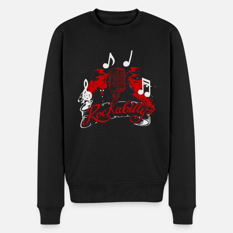 Rockabilly - Männer Premium Bio Pullover - Schwarz
