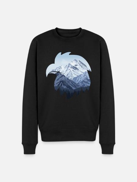 Eagle and snow-capped mountains - Men's Premium Organic Jumper - black