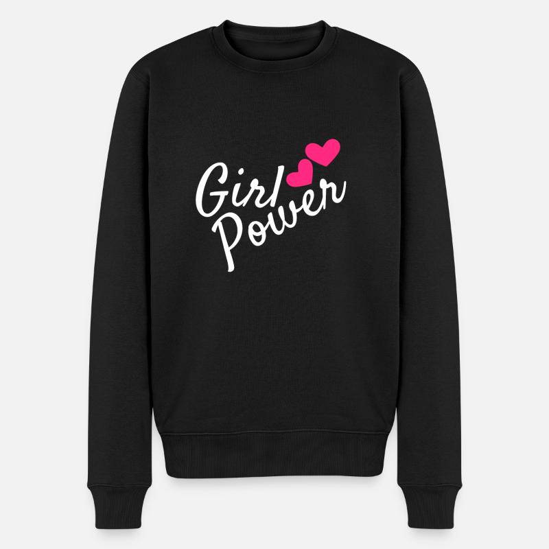 Girl Power - Männer Premium Bio Pullover - Schwarz