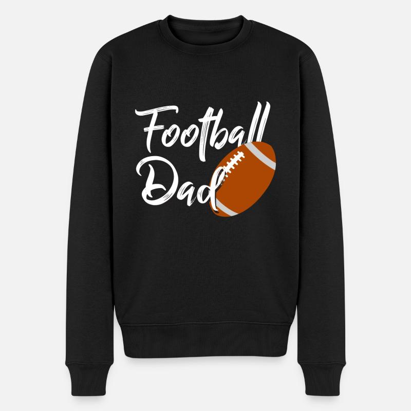 American Football Dad - Männer Premium Bio Pullover - Schwarz