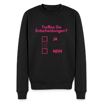 Entscheidung treffen lustig - Männer Premium Bio Pullover - Schwarz - Vorne - Nico (187cm)