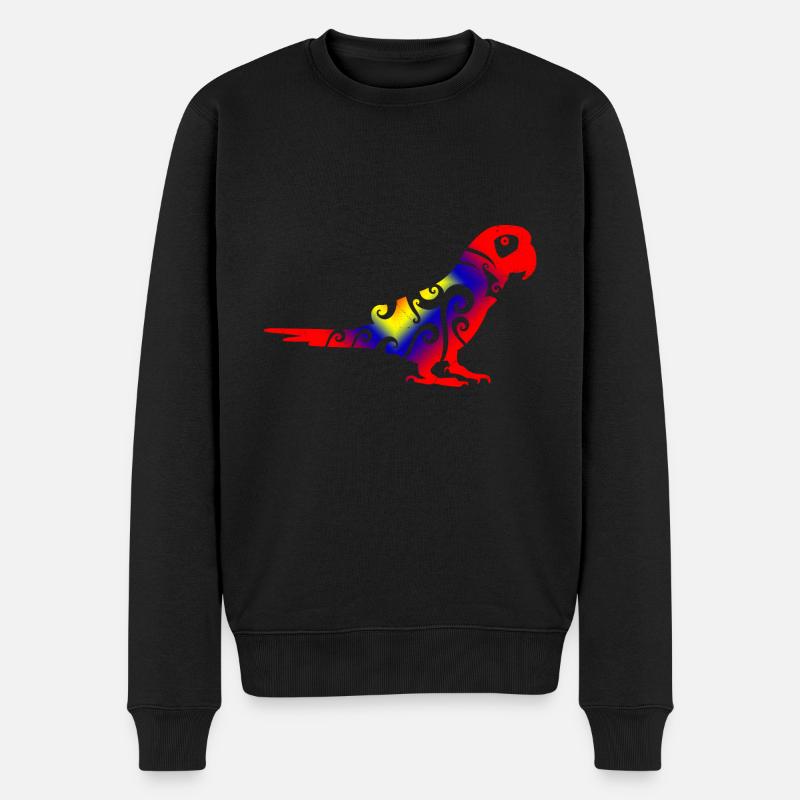 Idée de cadeau de tatouage tribal coloré de perroquet maori - Pull Premium bio Homme - noir