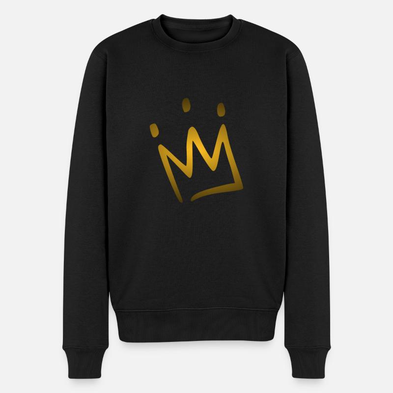 Krone - Männer Premium Bio Pullover - Schwarz