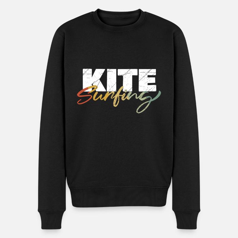 Kitesurfen - Männer Premium Bio Pullover - Schwarz