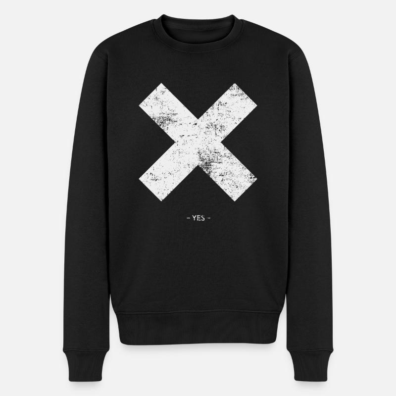 Croix grunge - Pull Premium bio Homme - noir