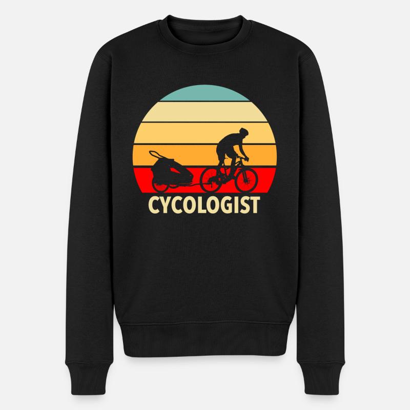 Remorques papa VTT Retro Cycologist - Pull Premium bio Homme - noir