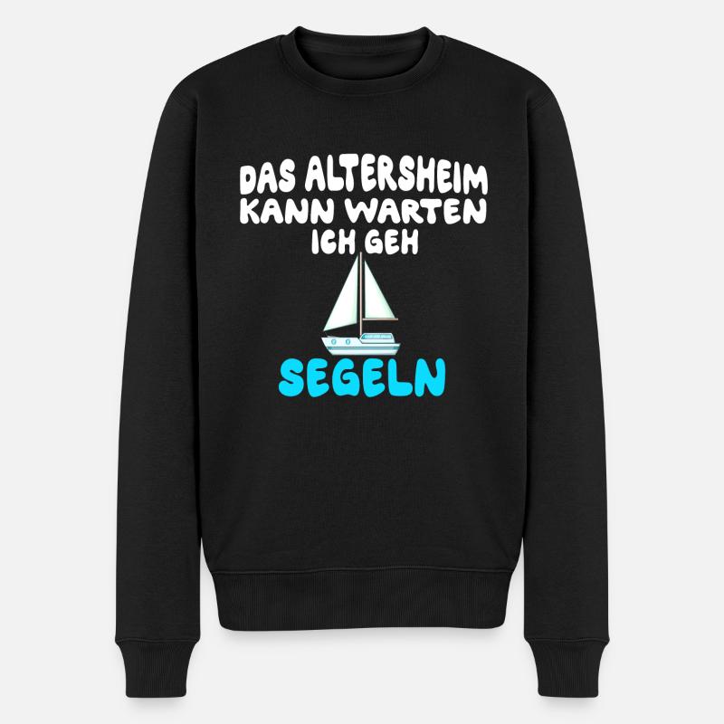 Das Altersheim kann warten, ich geh segeln - Männer Premium Bio Pullover - Schwarz