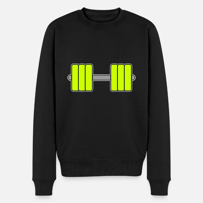 Hantel Gelb - Männer Premium Bio Pullover - Schwarz