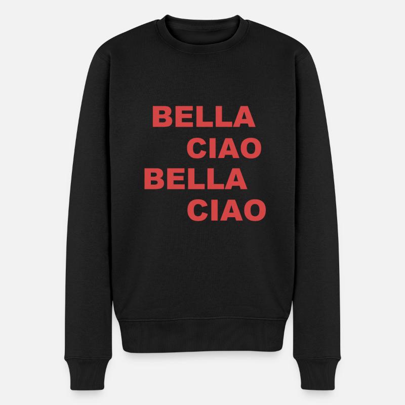 BELLA CIAO - Pull Premium bio Homme - noir