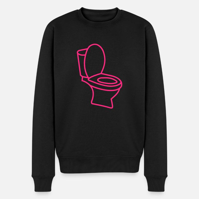 Klo WC Toilette Rosa - Männer Premium Bio Pullover - Schwarz