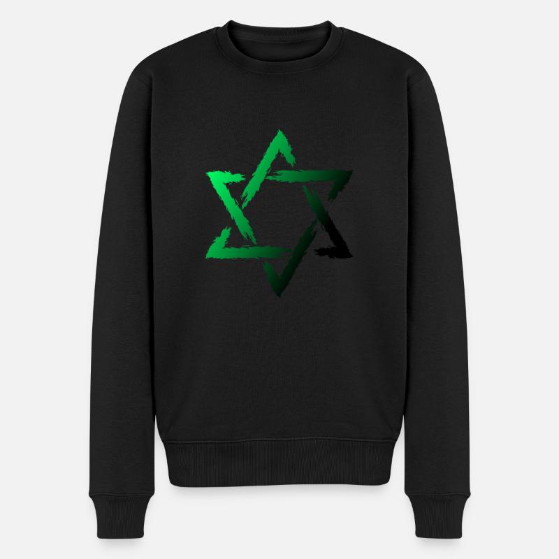 Davidstern Vert Judaïsme juif - Pull Premium bio Homme - noir