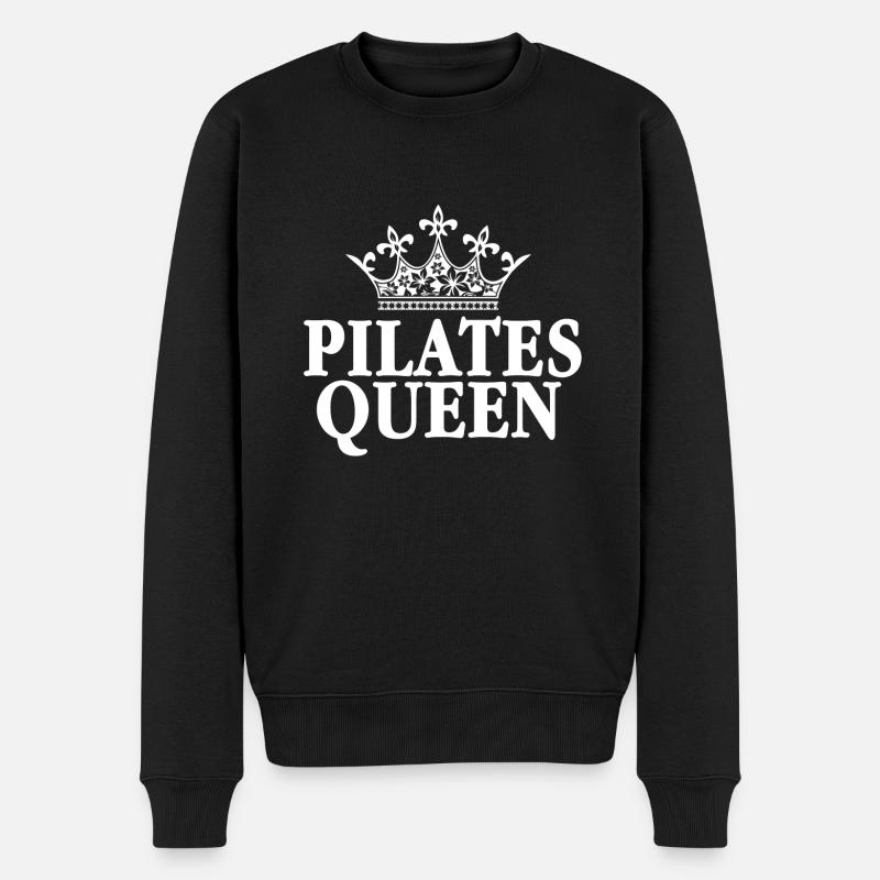 Pilates Übung - Männer Premium Bio Pullover - Schwarz